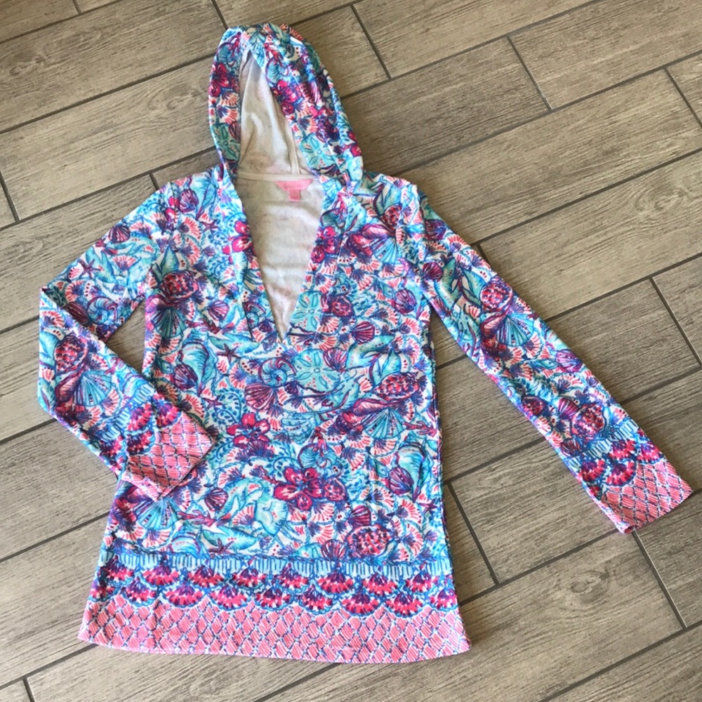 Lilly Pulitzer Higgs Hooded Tunic Cover-Up